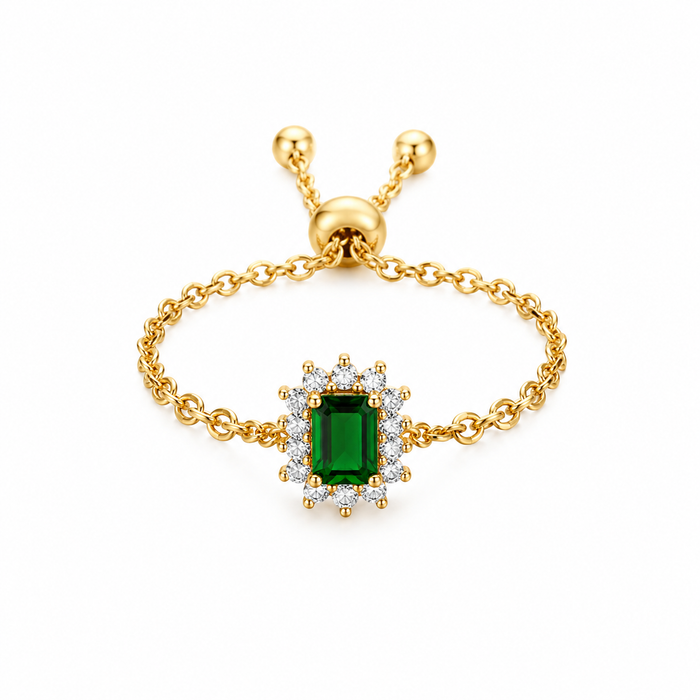 Bague Ajustable Émeraude