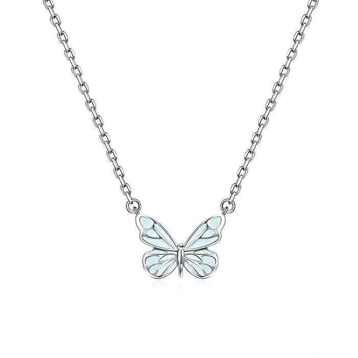 Blue Luminous Butterfly Necklace