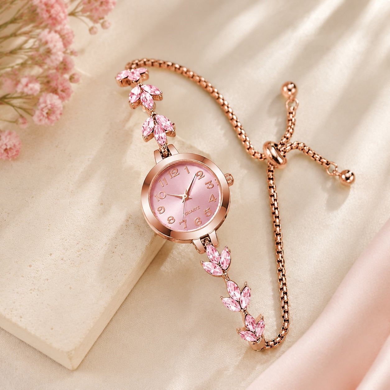 Montre Fleur Rose