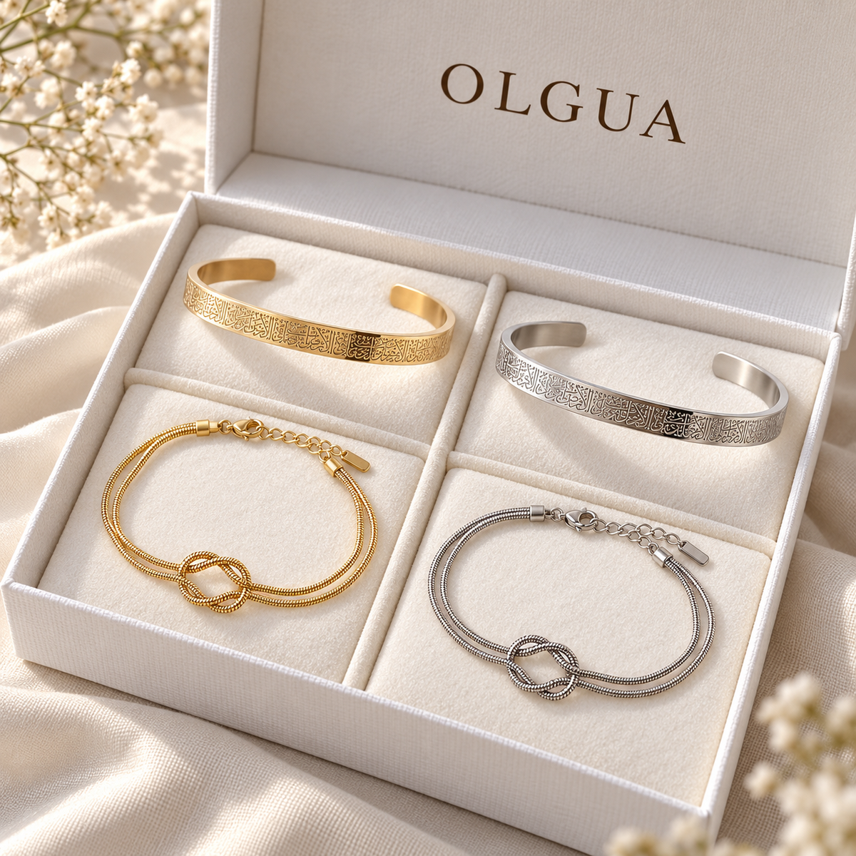 Pack 4 Bracelets OLGUA – Ayat al-Kursi & Nœud