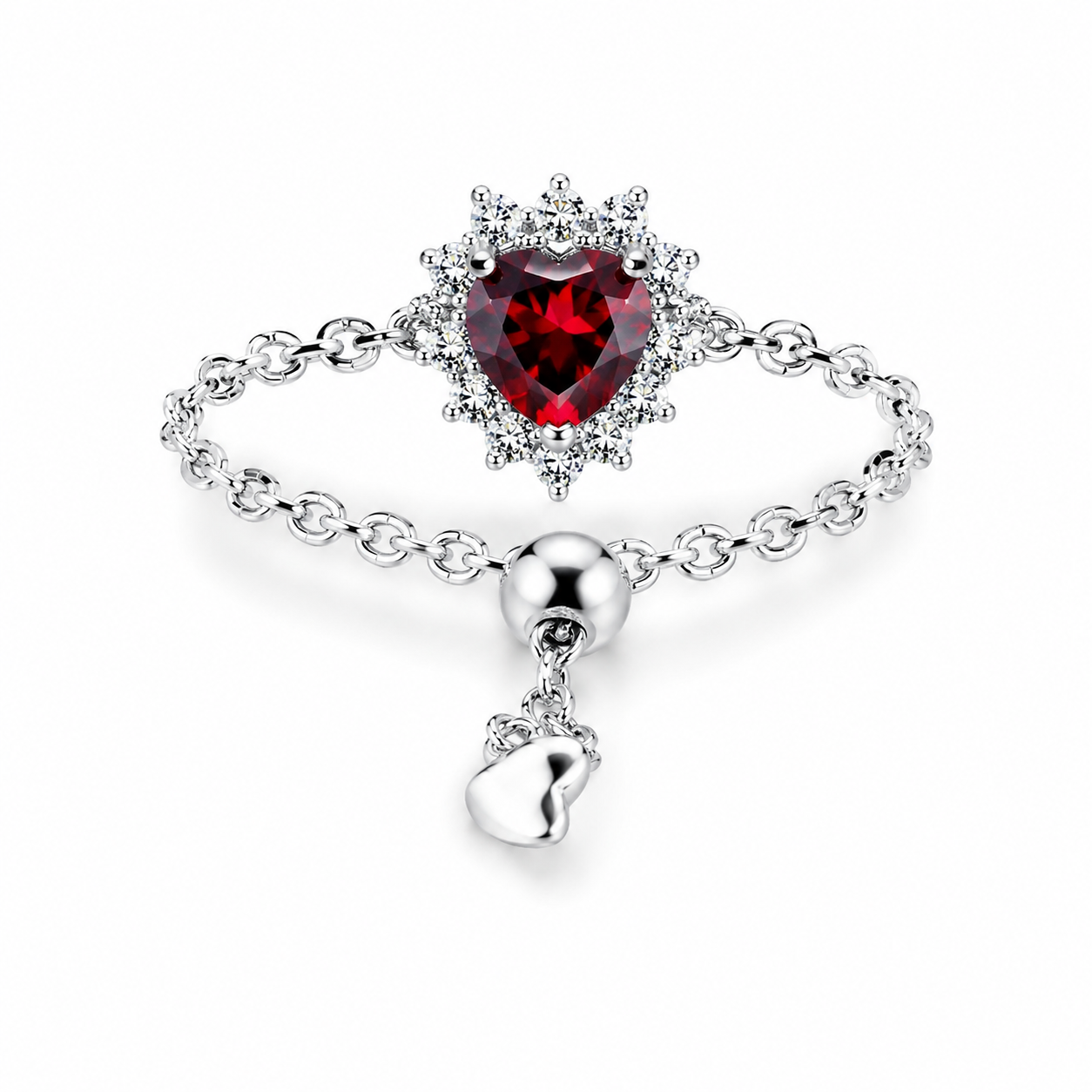 Bague chaine rouge