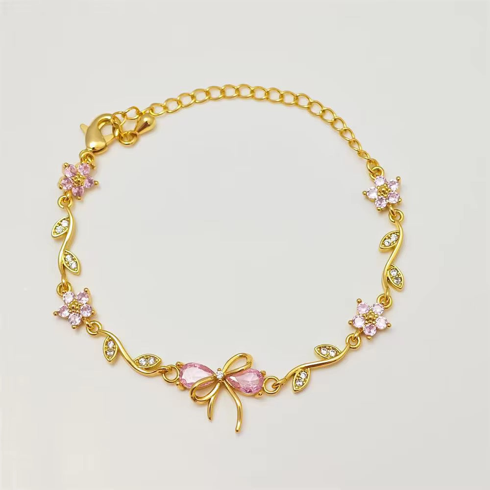 Azure Bow Floral Bracelet
