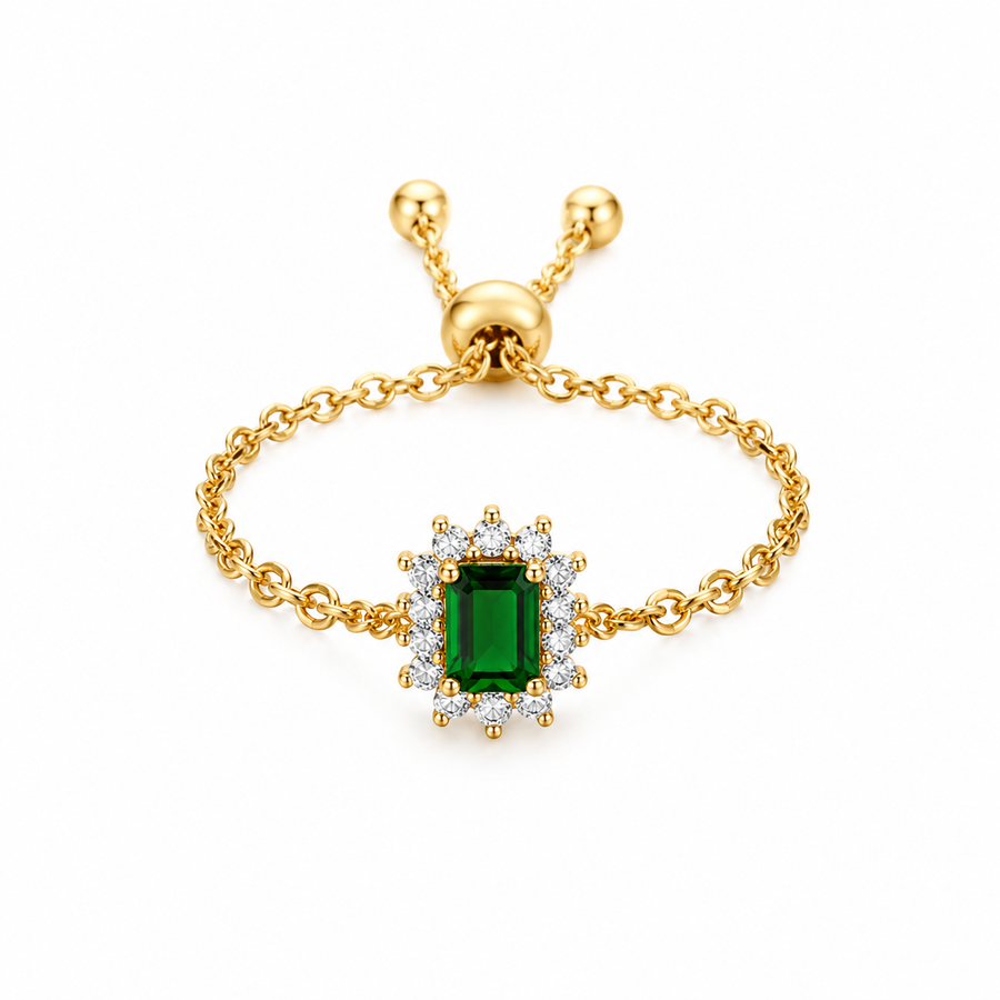 Bague Ajustable Émeraude