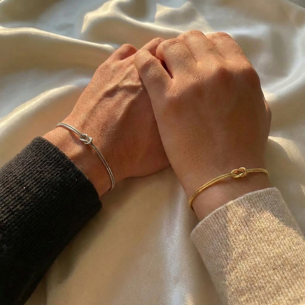 Duo Infini – Bracelets Couple Doré & Argenté