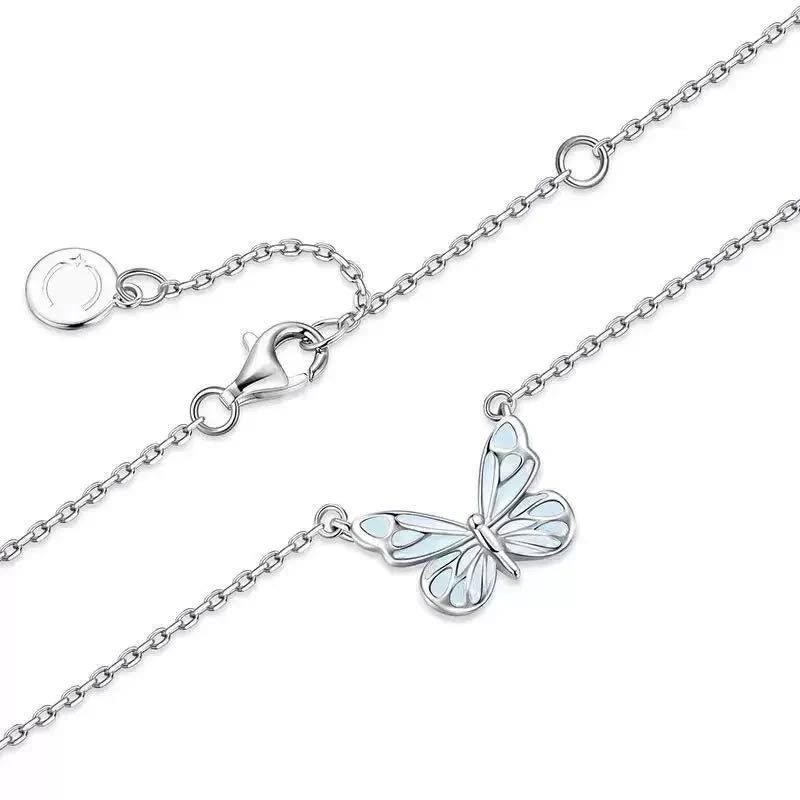 Blue Luminous Butterfly Necklace
